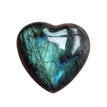 Естествен Лунен камък, Скъпоценен камък, Кварц, Лабрадорит, Кристал във формата На Сърце, Каменна украса, Специални лични подаръци