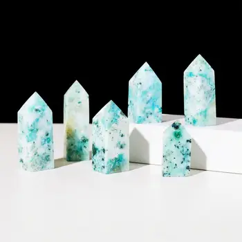 Естествени камъни Кристален жезъл за бродерия, Минерали, Кристален жезъл, Естествен камък Феникс, 4 Призматических камък за медитация, камъни Рейки за