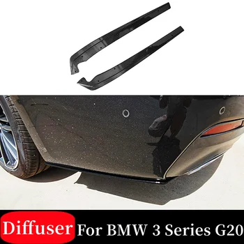 За BMW серия 3 G20 Черно въглеродни влакна Задна броня, спойлер, дифузьор, Сплитер, Защита от надраскване, Аксесоари за разширяване на Страничните ъгли
