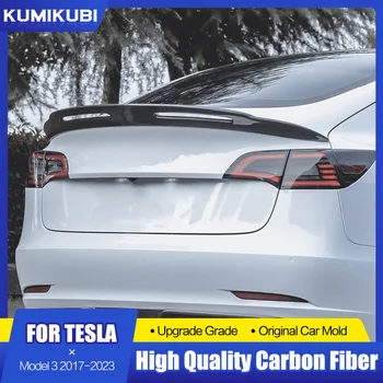 За Tesla Model 3 Спойлер в задната част на капака на багажника от настоящия въглеродни влакна, крило, флип-надолу капачката, бодикит за устни, Аксесоари за стайлинг на автомобили 2017-2023