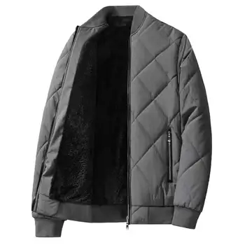 Зимни Мъжки паркове, Ежедневни Плюшени Дебели топли Износоустойчиви якета от едно памук, Висококачествена топло флисовое палто с висока плътност, мъжки
