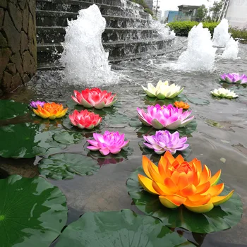 Изящни водни лилии ръчно изработени, Изкуствени цветя, Декоративни цветя, за езерото, различни цветове, Имитация на Малки цветя, лотос