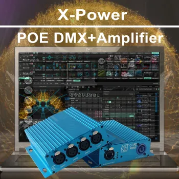 Интерфейс на контролера за осветление усилвател X-Power ArtNet до DMX512 4 Входа/изхода Universe 110v-220v/POE