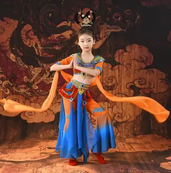 Китайското народно рокля за танци в стил Дуньхуан За момичета, Класическа сцена За жени