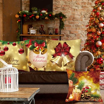 Коледен калъф за възглавници Забавни Коледни декорации за дома 2023 Коледен Орнамент Навидад Noel Коледни подаръци за Нова година 2024