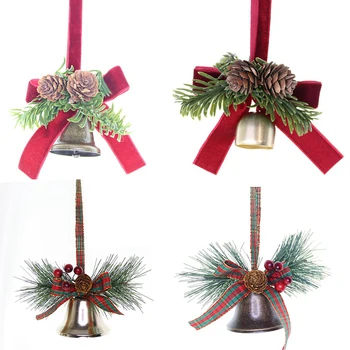 Коледна камбанка, Висящи украси за Коледната елха, Изкуствени растения, висулки за коледна украса, подаръци за Нова година