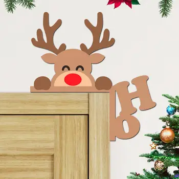 Коледна рамка, която да Ъглова Рамка, декорация, Празнична дървено покритие с елени на Дядо Коледа, Коледен Реквизит за Коледно парти 2024, домашен декор