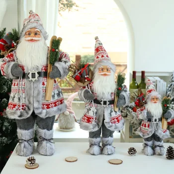 Коледна украса 2023 година Голям Дядо Коледа подаръци за деца Украса на прозорци на кафенето Декорация на дома Подарък за децата 60 см