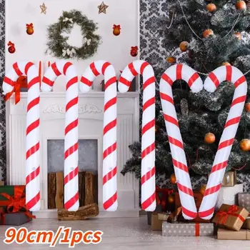 Коледна Украса за дома 90 см Надуваеми Леденцовые пръчки Балони Улични Леденцовые Пръчки Декор Коледна Украса