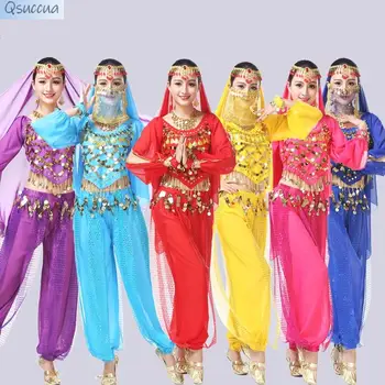 Костюм за изяви на сцената за денс Костюм Индийски костюм Шифоновое рокля с дълги ръкави
