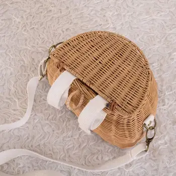 Кошница за съхранение на Уникална однотонная задна кошница Износостойкая кошница от ратан Раница за подаръци