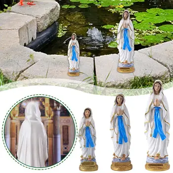 Лурдская Богородица, Пресвета Дева Мария, Католически религиозен подарък, Статуетка от цветна смола, Статуетка, изделия от смола