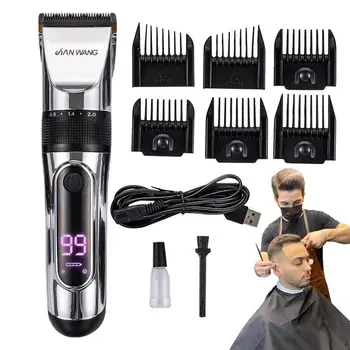 Машина за подстригване на коса За мъже, Акумулаторна самобръсначка за подстригване с ниско ниво на шум, мощен тример за грижа за коса Със сменяеми остриета За подарък