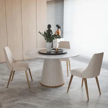 Модерен, Светъл Луксозна Мраморна маса за Хранене С превръщането маса, Малък Апартамент, е Просто Домашен Кръгла маса, Мебели за дома