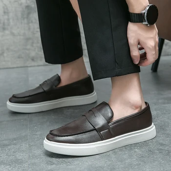 Мъжки Кожени обувки за възрастни хора, Здрава Дишаща Удобна Лятна Класика, Лека Модни обувки на плоска подметка