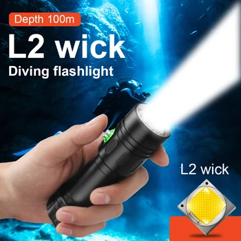 Най-мощен професионален фенерче за гмуркане се Прилага за промени на сцената на 100-метрова подводна лампа IPX8 Водоустойчив фенер за гмуркане