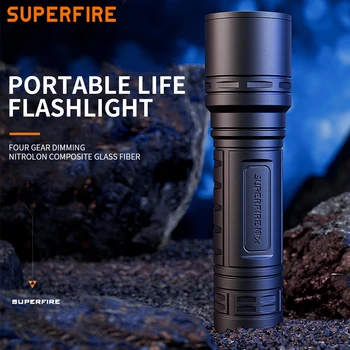 Нов SUPERFIRE S33-X 7 W Мини Led Фенерче USB Акумулаторна EDC Фенерче за Къмпинг, Риболов Външно Аварийно Осветление Фенер