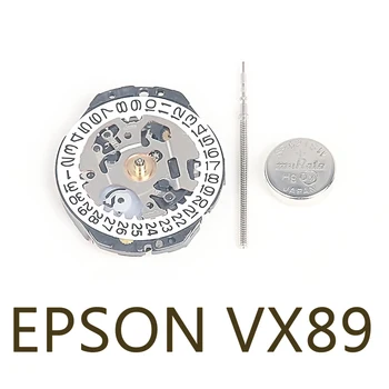 Нов оригинален японски кварцов механизъм VX89E VX89 с две стрелки Дата на 3/6 часовников механизъм резервни части резервни части за ремонт на