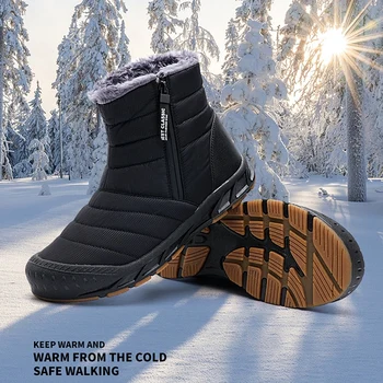 Нови зимни мъжки топли плюшени туристически обувки, обувки за мъже, дамски обувки, непромокаеми зимни обувки, улични нескользящие ботильоны Унисекс