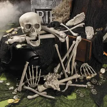 Окачен декор под формата на скелета, Декорация във формата на скелет за Хелоуин, Реалистичен, Определени за огъня във формата на скелет за Хелоуин, Призрачен духове къща, подпори за парти