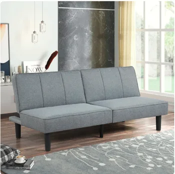 Опора Студиен Futon Сиво Бельо Подложка Сгъваем диван-легло мебели за дома, мебели за всекидневна