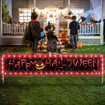 Празничен декор, страховито реквизит за снимки на Хелоуин, по-дълги износоустойчиви банери с тыквенным принтом за забавна празничния фон