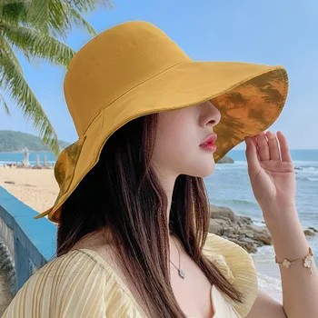 Пролет-есен нова шапка в корейски стил, Дамски Универсална солнцезащитная Шапка За Почивка на море, защита от ултравиолетови лъчи, солнцезащитная шапка Sum