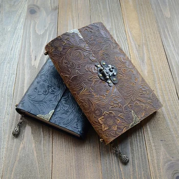 Пътен бележник от мека кожа с тисненым модел, бележник с ключ, Дневник, книга за бизнес плътност, пишещи средства, подарък