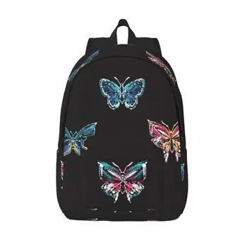 Раница с бродерия и пайети във формата на тропическа пеперуда, пътна чанта унисекс, училищен чанта, чанта за книги Mochila