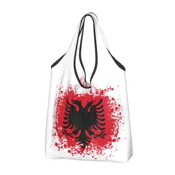 Ретро Знаме на Албания Чанта за хранителни покупки на Дамски Забавна Чанта с Албанским Орел на рамото За пазаруване Чанта с Голям капацитет