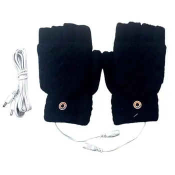 Ръкавици с електрически отопляеми от USB, 2-трета страна, отопление, Трансформируемая Ръкавица без пръсти, плетени калъф за Ръкавици, Ветроупорен за колоездене, ски
