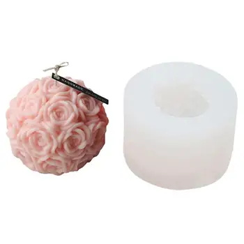 Силиконови форми за свещи с розови топката, форма за торта е ръчна изработка, форма за печене, ароматерапия, смола, сапун, форма за лед, инструменти за декорация на дома