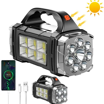 Слънчев led ФонарикСОВ, лампа за Къмпинг, работа светлина, USB Зареждане, фенер, Водоустойчив Портативен Прожектор, захранване на открито