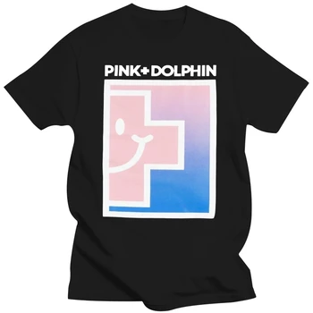 Тениска с розов делфин, черна мъжка проститутка, облекло, тениски с вълните, тениска с принтом 