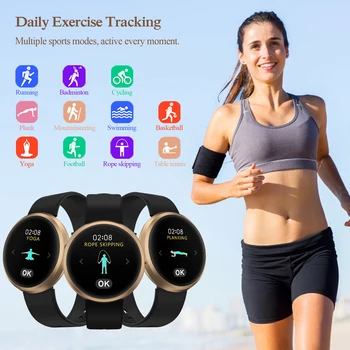 Умен часовник за мъже и жени, спортни часовници със сензорен екран, фитнес тракер, Снимка с дистанционно управление, Bluetooth-съвместими умен часовник