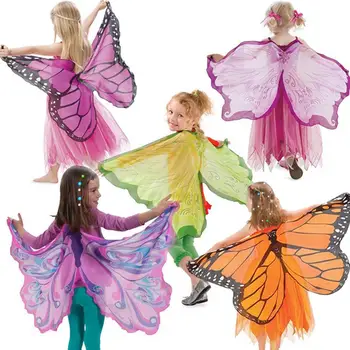 Универсален детски костюм с крила на пеперуда на Хелоуин, наметало с крила на пеперуда, за сценичното представяне, подарък за деца под формата на елф