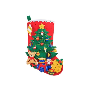 Чанта за коледни чорапи от нетъкан текстил, Коледна елха, Висящи украшения, Коледни чорапи, чанта за бонбони, Чорапи на Дядо Коледа, подарък пакети