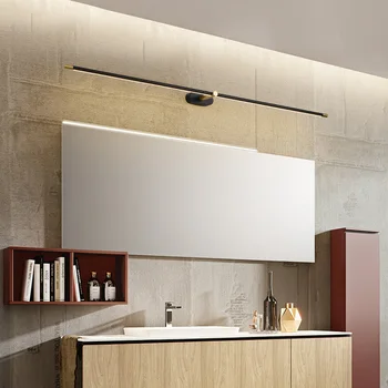 Черен/златен/бял модерен led огледален лампа за баня, на предното огледало за баня, осветителни тела miroir стенопис AC110V-220V, монтиран на стената лампа